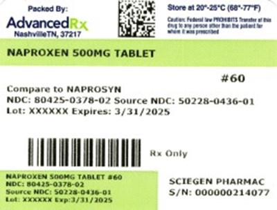 Naproxen 500mg # 60 (Naproxen 500mg 80425 0378 02)